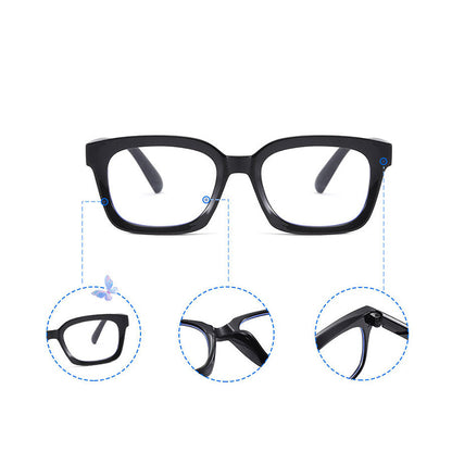 Quadratische Retro-Brille ohne Sehstärke