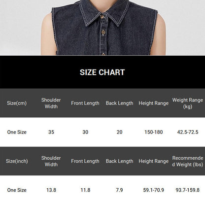 Damen Jeans-Einlegekragen mit Knopfleiste – 2er-Set