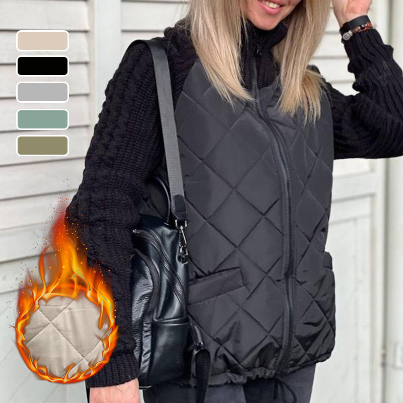 🔥Eine sehr warme und preiswerte Strick-Daunenjacke.🎉Gestrickte Patchwork-Pufferjacke für Damen