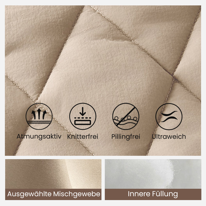 🔥Eine sehr warme und preiswerte Strick-Daunenjacke.🎉Gestrickte Patchwork-Pufferjacke für Damen