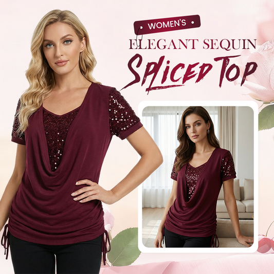 Elegantní dámské tričko s krátkým rukávem a flitry