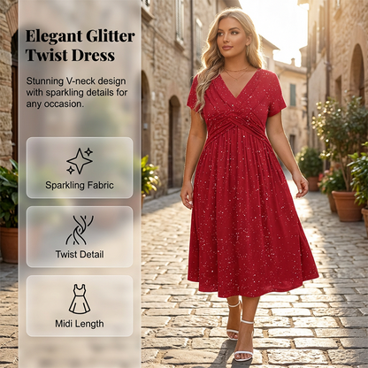 💗Elegantní dámské šaty s výstřihem do V a překříženým předním dílem💗✨Nechte svůj šarm zazářit