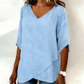 Dámské jednobarevné ležérní tričko s výstřihem do V 🌟 Nezávazná elegance pro každý den 🌟