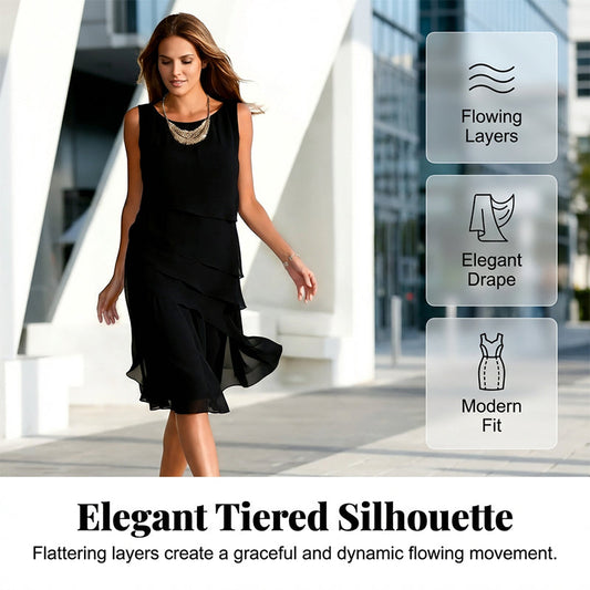 👗Novinka💟Elegantní dámské bezrukávové vrstvené šaty