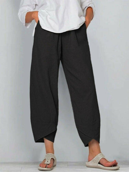 ✨Kalhoty ve vintage stylu s asymetrickými kapsami a elastickým pasem