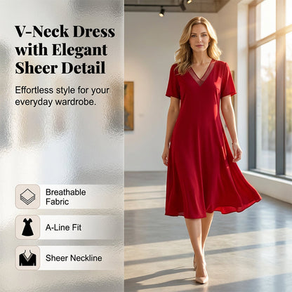 Elegantní dámské síťované šaty s výstřihem do V