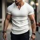 👕Pánské štíhlé jednobarevné tričko Henley