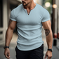 👕Pánské štíhlé jednobarevné tričko Henley