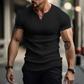 👕Pánské štíhlé jednobarevné tričko Henley