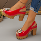 👠 Elegantní sandály s otevřenou špičkou a podpatkem – s přezkou, pohodlný blokový podpatek  ✨💃☀️