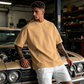 👕✨ Pánské volné tričko s krátkým rukávem – Prémiová směs bavlny, městský grafický potisk & oversized volný styl 🏙️