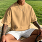 👕✨ Pánské volné tričko s krátkým rukávem – Prémiová směs bavlny, městský grafický potisk & oversized volný styl 🏙️