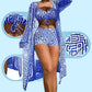 👙 Dámský 3dílný plavkový set s geometrickým potiskem S–XL
