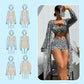 👙 Dámský 3dílný plavkový set s geometrickým potiskem S–XL