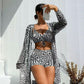 👙 Dámský 3dílný plavkový set s geometrickým potiskem S–XL