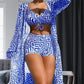 👙 Dámský 3dílný plavkový set s geometrickým potiskem S–XL