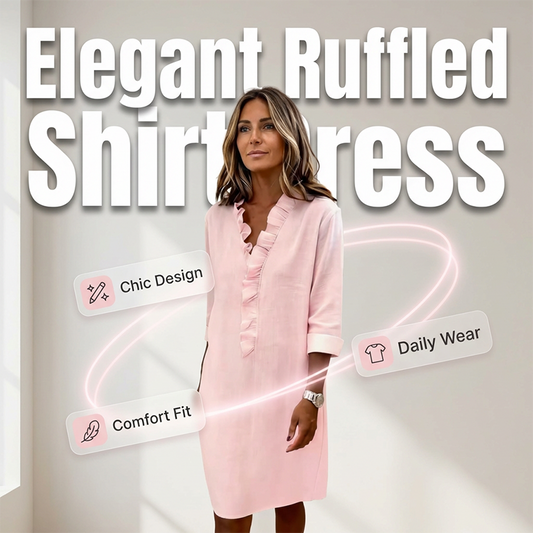 Dámské volánkové šaty z lnu s výstřihem do V