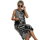 【S-5XL】🎀 Dámské šaty s leopardím potiskem bez rukávů