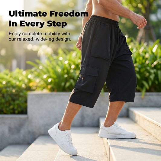 Pánské volnočasové cargo kraťasy capri