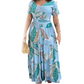 Dámské maxi šaty s potiskem listů