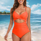 👙Dámské pevné žebrované tvarovací plavky s výstřihem vpředu