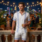 Pánský set s krátkým rukávem a květinovým vzorem a kraťasy | Trendy, prodyšný, připravený na dovolenou! 🌴☀️