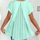 Flowy Short Sleeve Top with Inverted Pleat Back