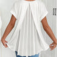 Flowy Short Sleeve Top with Inverted Pleat Back
