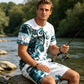 👕 ČASOVĚ OMEZENÁ SLEVA 50%! 🎨 Pánský set s potiskem – tričko a kraťasy, prodyšný polyester, živý potisk 🏃‍♂️
