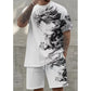 👕 ČASOVĚ OMEZENÁ SLEVA 50%! 🎨 Pánský set s potiskem – tričko a kraťasy, prodyšný polyester, živý potisk 🏃‍♂️