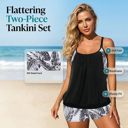 🌸 Dvoudílné tankini s kraťasy – plavky pro ženy, které chtějí pohodlí i eleganci 🏊♀️