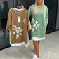 👗Dámské květinové tričko s potiskem falešného dvoudílného šatového svetru