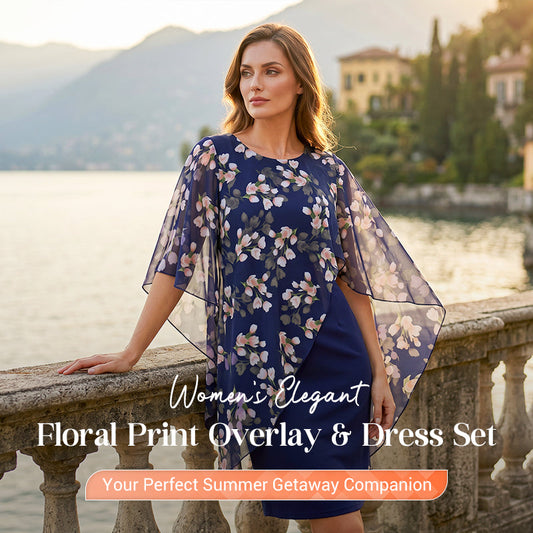 👗 ČASOVĚ OMEZENÁ SLEVA 50 %! ✨ Sada květinového přehozu a šatů – Elegantní, ženská ✨