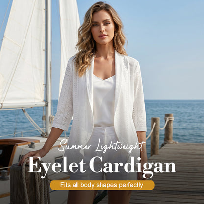🌸 Dámský letní lehký prošívaný cardigan – prodyšný, otevřený, stylový přehoz 🌊