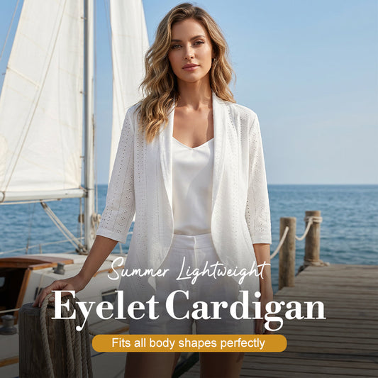 🌸 Dámský letní lehký prošívaný cardigan – prodyšný, otevřený, stylový přehoz 🌊