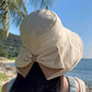 🌞 Lehká a vzdušná čepice proti větru a slunci | S mašlí🏖️