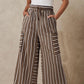 👖Dámské pruhované široké kalhoty se stahovací šňůrkou☁️