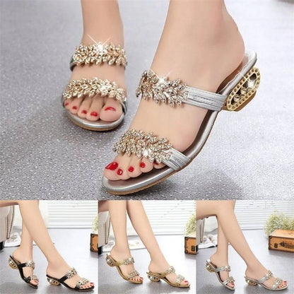 ✨Sandály s kamínky｜Měkká podrážka, protiskluzové, mimořádně pohodlné👡