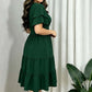 Women's V-Neck Flutter Sleeve Tiered Midi Dress