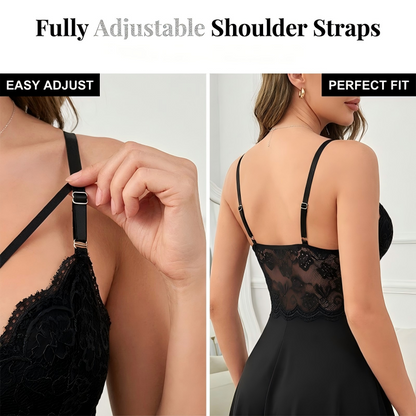 Sexy Nachthemd mit schmalen Trägern für Damen