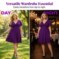 👗Elegantní šaty s výstřihem do V a krouceným předním dílem s kapsami💜