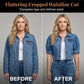 Women's Puff Short Sleeve Cropped Denim Jacket