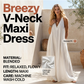 👗Dámské volnočasové šaty s výstřihem do V a bez rukávů🏖️