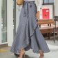 Women's High-Waist Asymmetrical Ruffle Maxi Skirt