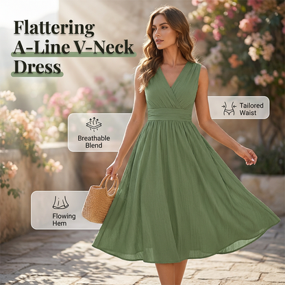 👗Dámské elegantní šaty bez rukávů s výstřihem do V🍃