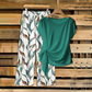 🔥Limited Time Promotion 50% OFF🔥🌿Women's Tie-Knot Top & Printed Wide-Leg Pants Set