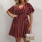 👗Šaty s vertikálními pruhy a V-výstřihem pro větší velikosti – štíhlé, splývavé, elegantní 🌟