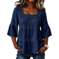 Elegant Square Neck Summer Blouse