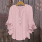 Elegant Ruffle Sleeve V-Neck Blouse