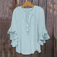Elegant Ruffle Sleeve V-Neck Blouse